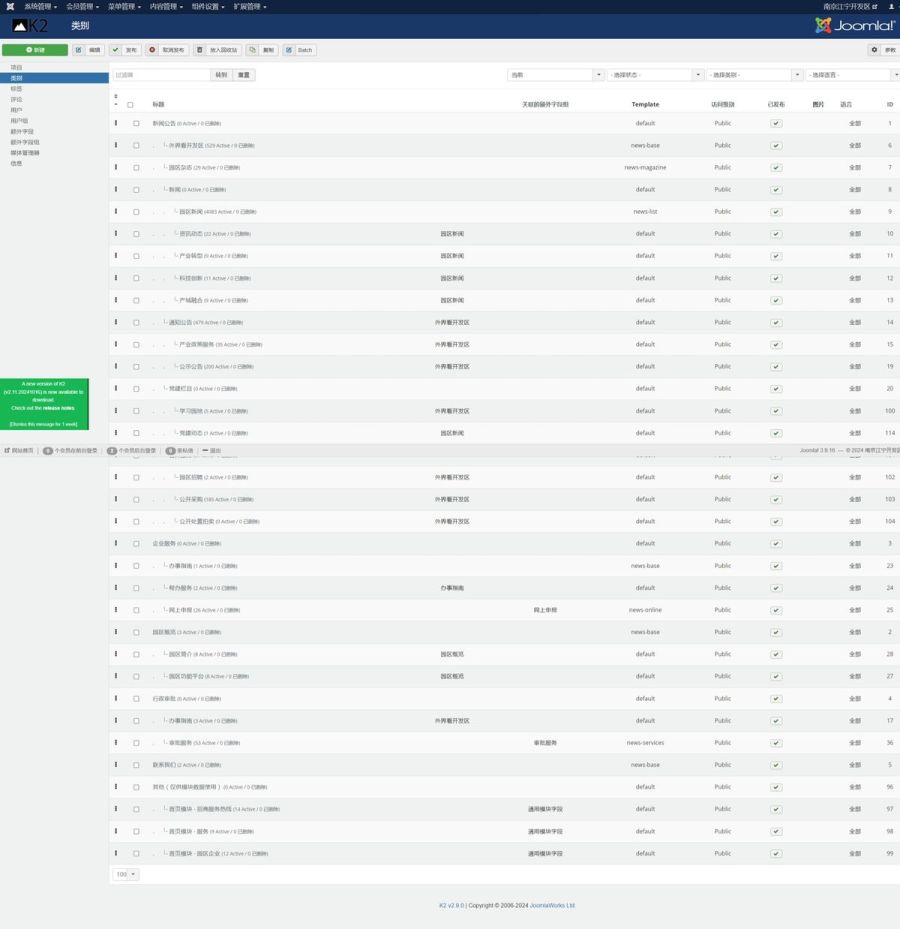 网站的分类结构