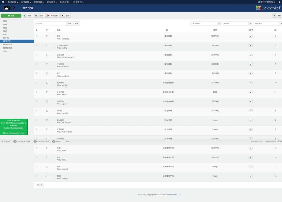 K2的额外字段，用于不同的类型文章